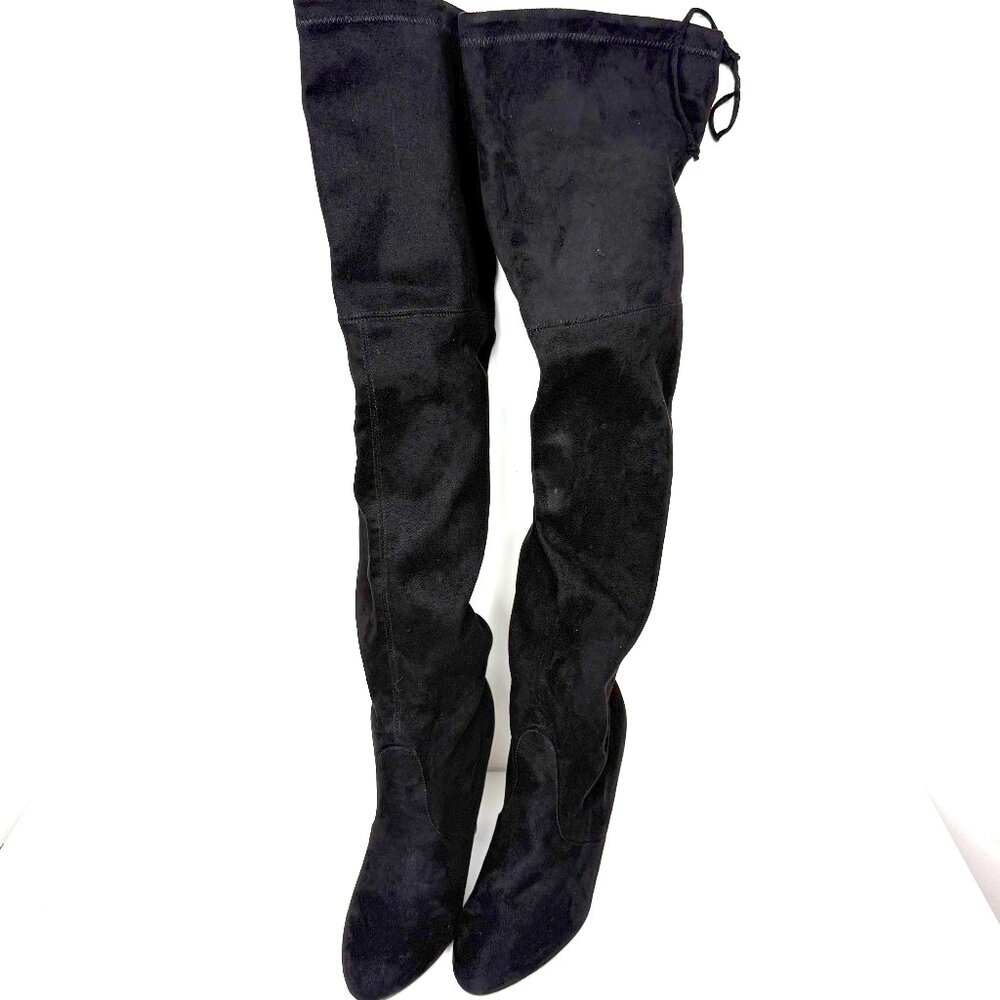Steve Madden Gorgeous Suede Over The Knee High Heel Boots 9 Black
